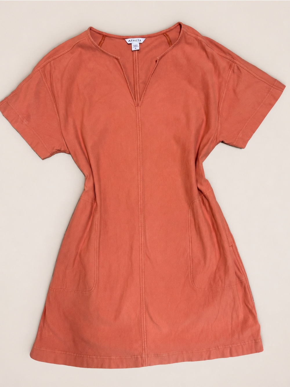 Athleta Rust Orange Short Sleeve Shift Dress